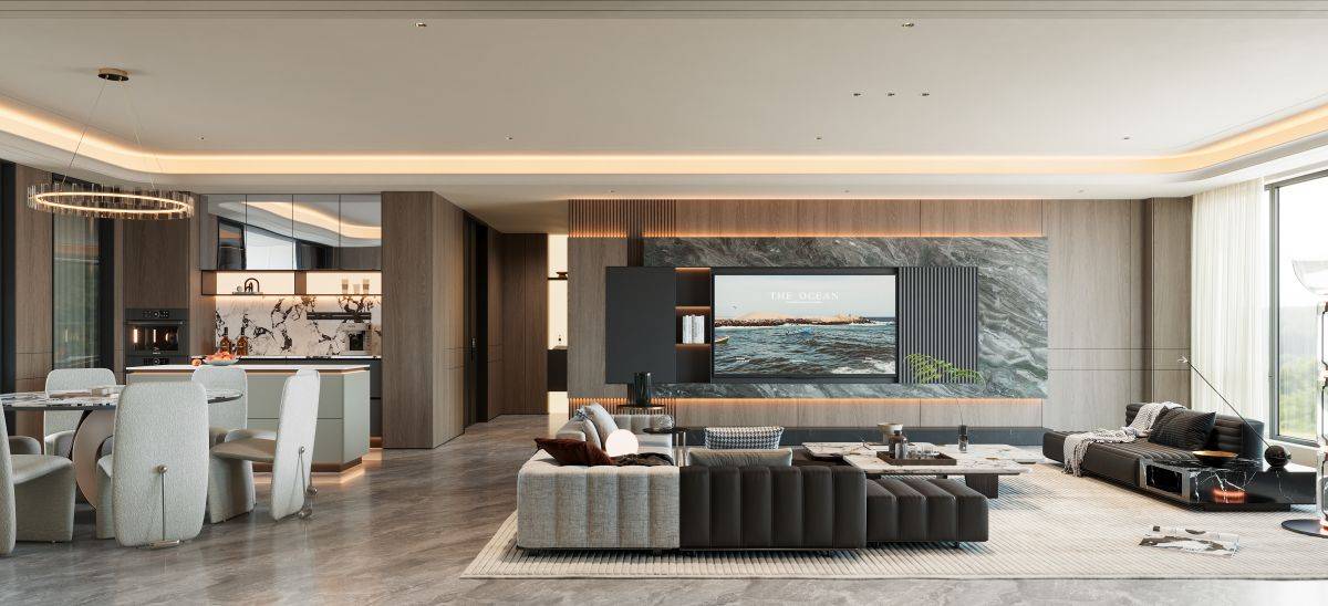 俪曼全屋定制落地实景：翡丽甲第225m²，设计方案分享